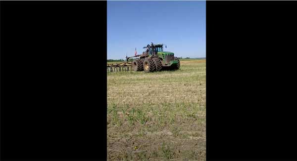 Tractor in farm field