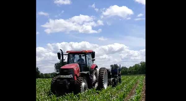 Planter in farm field