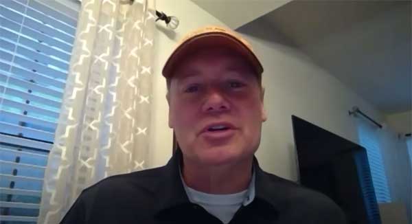 Man talking to camera