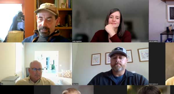 Zoom panels of people