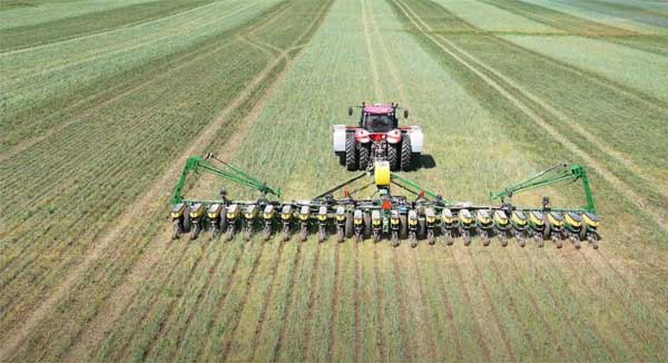 Planter in farm field